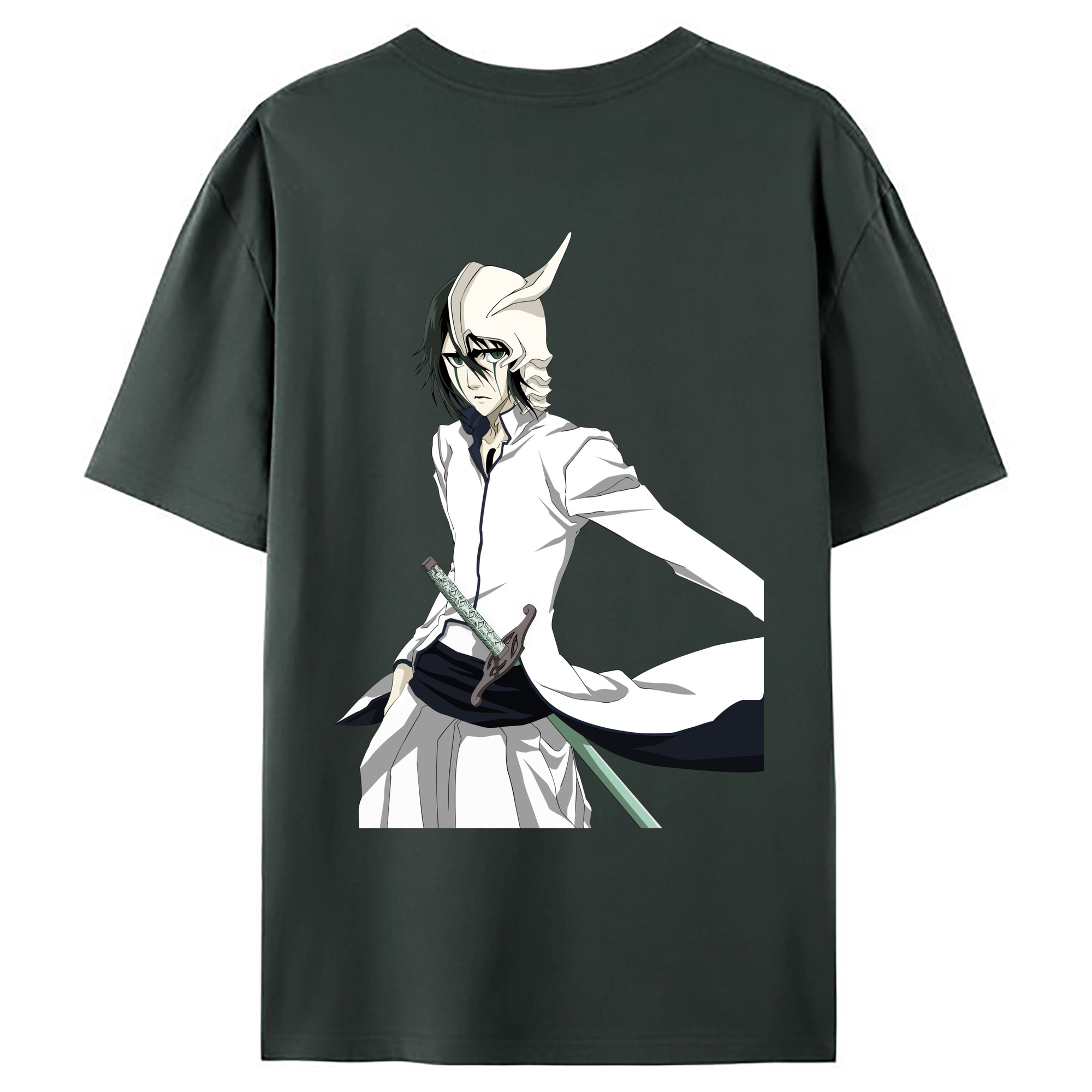 （画像用） ブリーチ ウルキオラ·シファー BLEACH Ulquiorra cifer 綿100％ メンズ半袖Tシャツ（バックプリント） 通気性